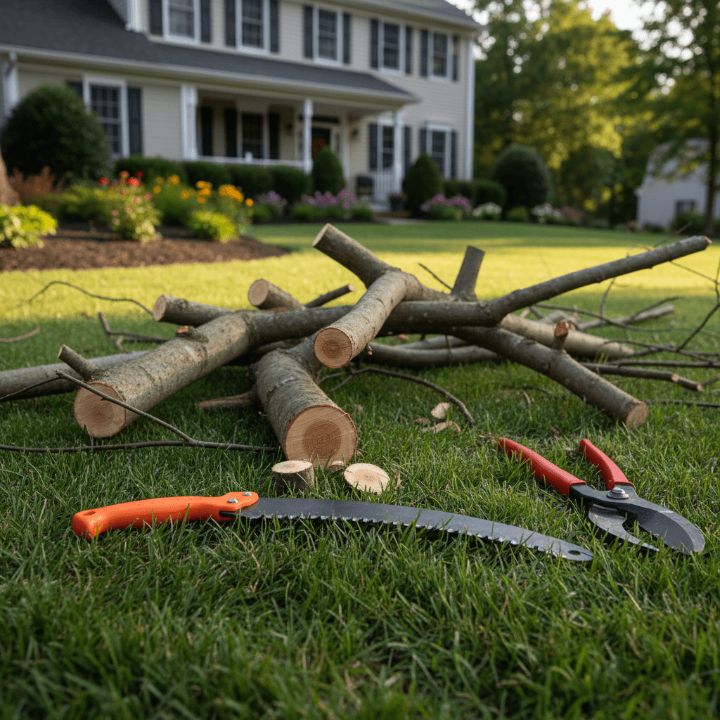 Garden cleanup work