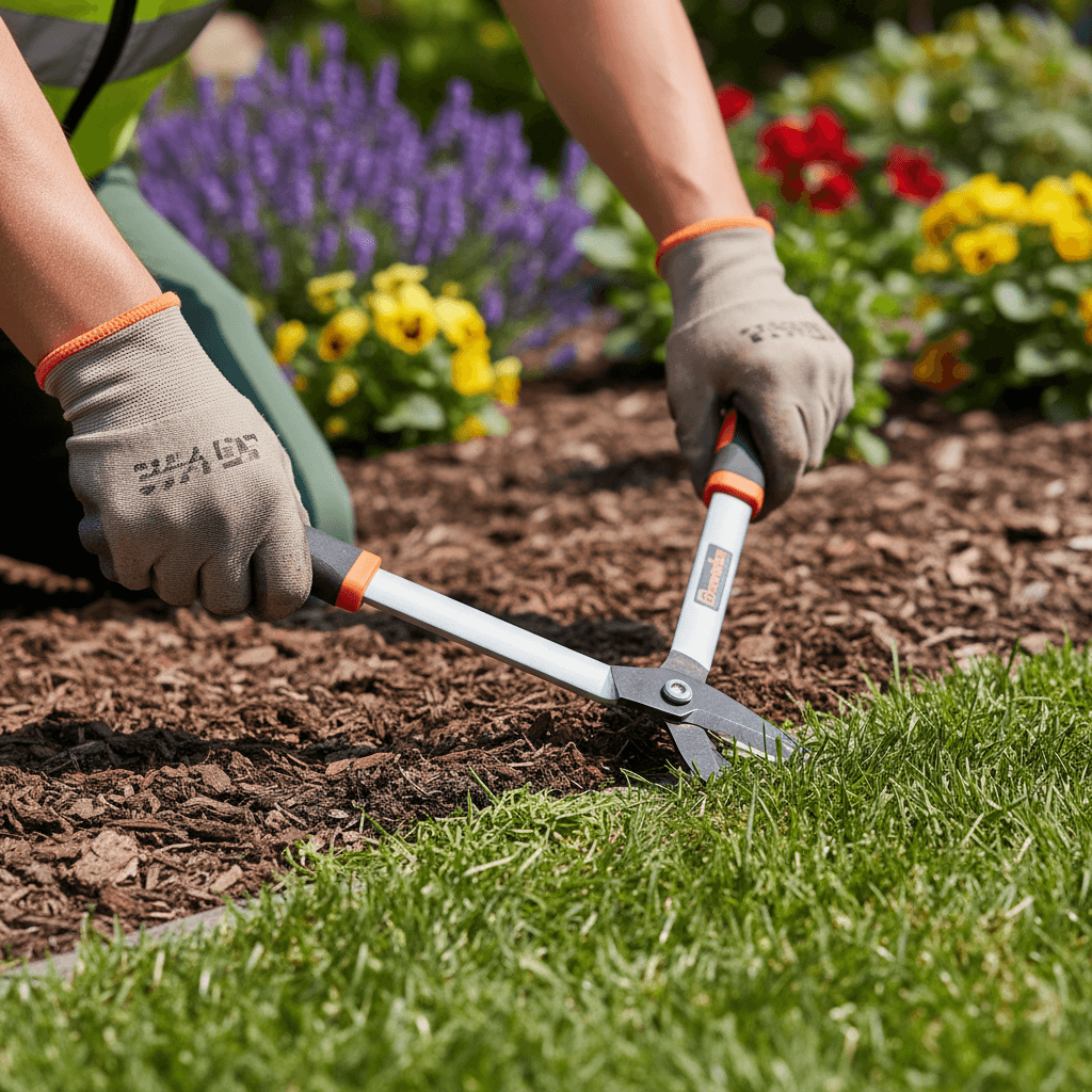 Edging along a garden bed